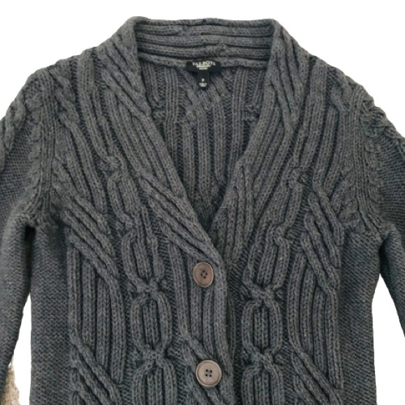 ⭐️Talbots⭐️Chunky Cable Knit Gray Sweater Cardigan Jacket Top SP sz Small Petite - Picture 3 of 11